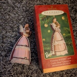 Hallmark Victorian Barbie Ornament with Bear